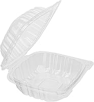 Vista 9 de Contenedores de Comida para Llevar Karat Clamshell [6"x6" - 300 unidades] Duraderos, Aptos para Microondas, Apilables, Resistentes a Roturas, Cajas