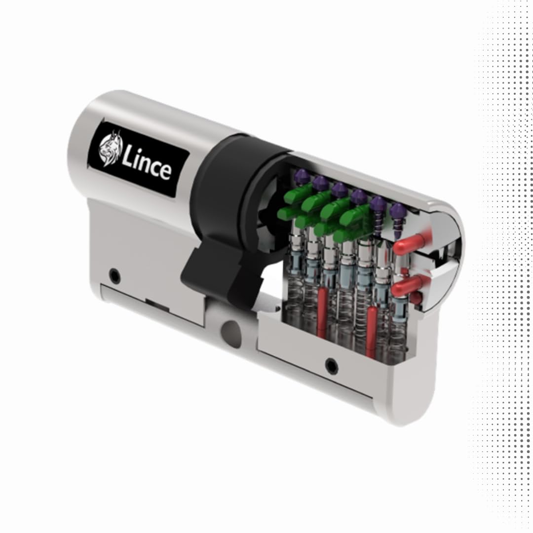 Lince C7 Cylindre Haute Sécurité L30+30 Débrayable 5 Clés | Triple verrouillage breveté, anti-bumping, anti-casse, fonction antipanique et certifié EN 1303:2016.