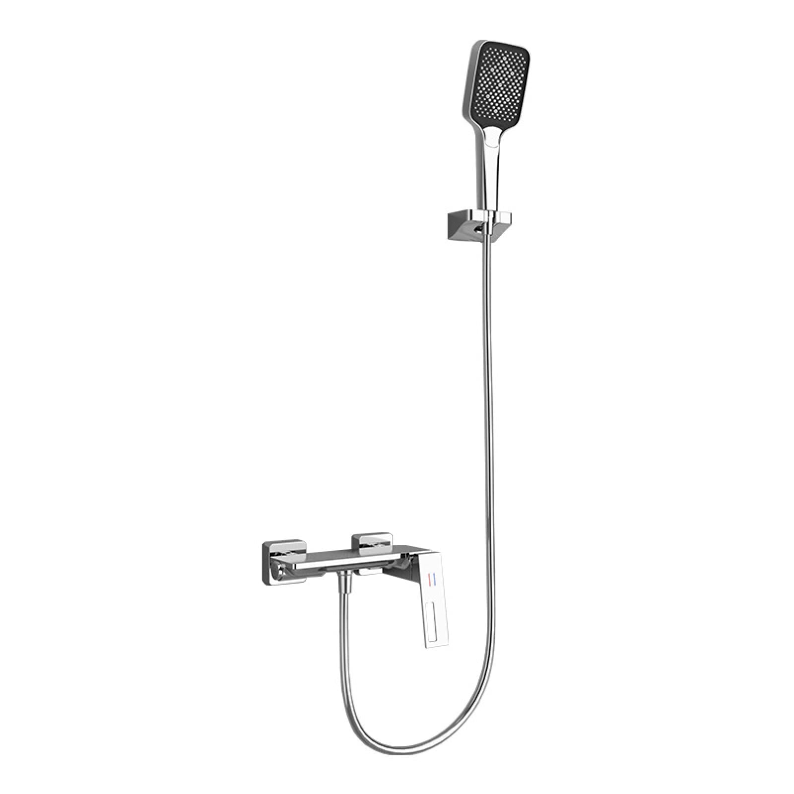 Fanjubei Chrome Plating Bathtub All-Copper Hot And Cold Faucet Shower Set, Chrome-Plated
