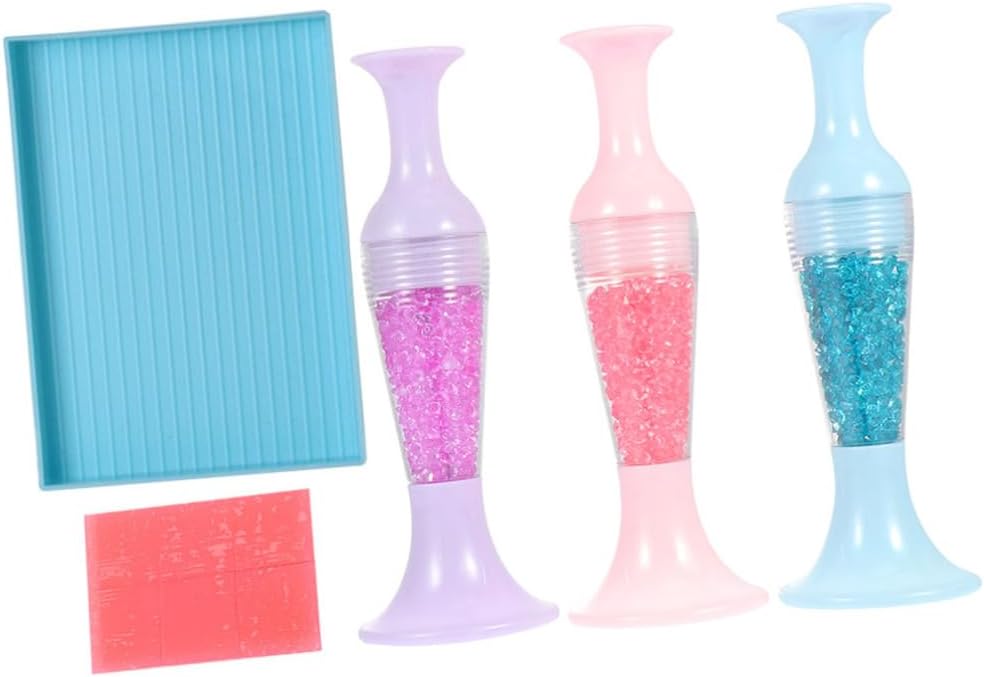 Tofficu 3sets Diamond Dotting Pens Diamond Art Tools for Embroidery Cross- Practical Smooth Compact Storage Break-Resistant Design