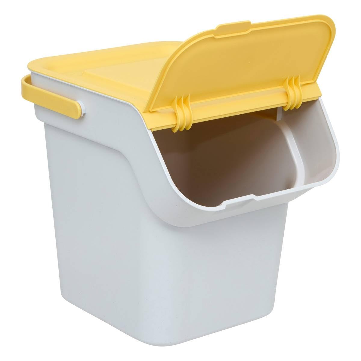 5five - Poubelle de Tri Sélectif en Plastique - 20L - Taupe - Empilable - Avec Anse - Pour Recyclage - Facile à Transporter