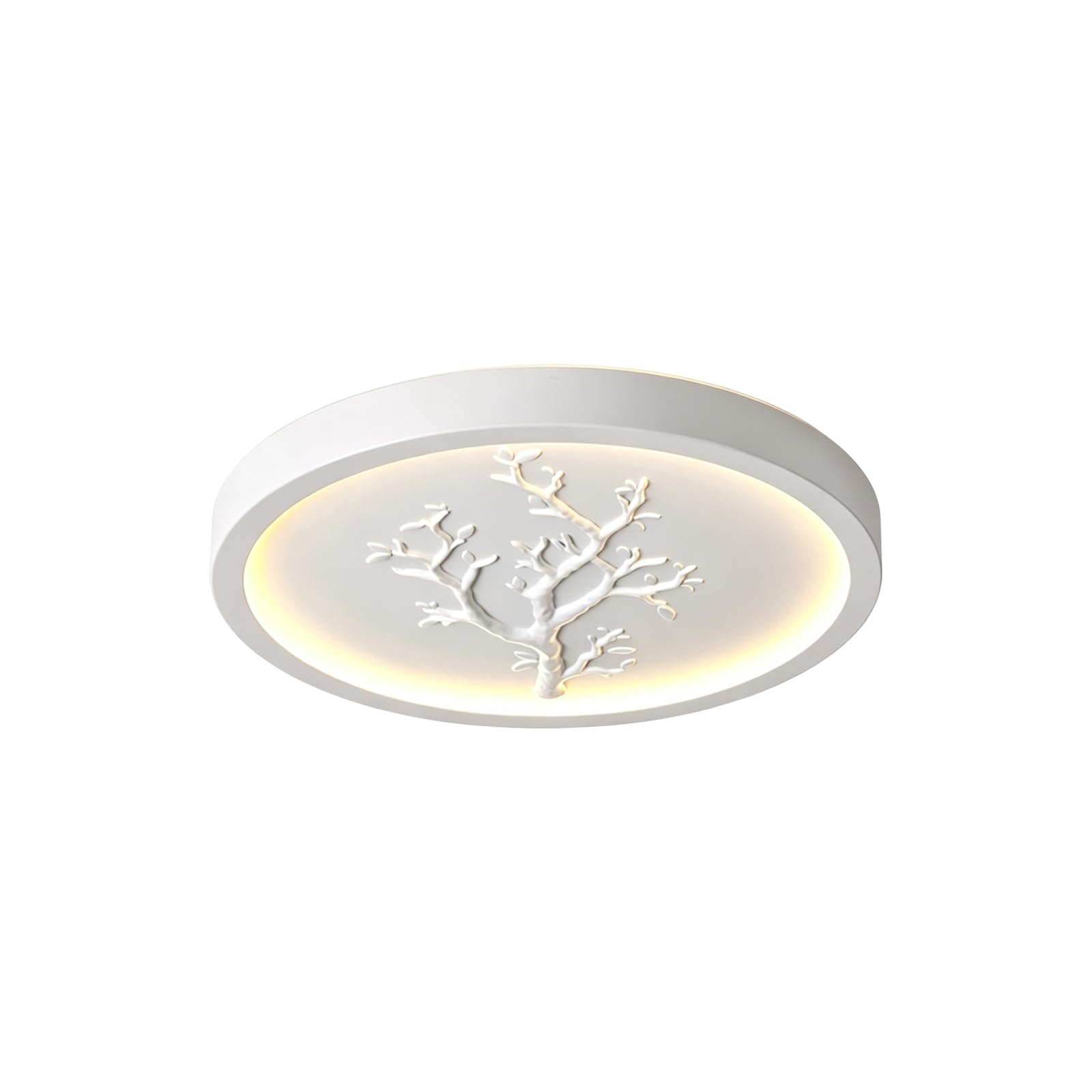 YNVIOZM French Country Flush Mount Ceiling Light, Vintage Ornate Ceiling Lamp with French-Style Carved Design, Round White LED Lighting Fixtures for Bedroom, Living Room, Hallway, Dining Room
