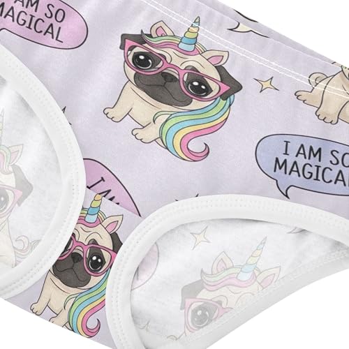Cute Pug Dogs Rainbow Unicorn Girls Underwear Toddlers 2t Cotton Little Girl Panties Stylish Briefs Underpants4