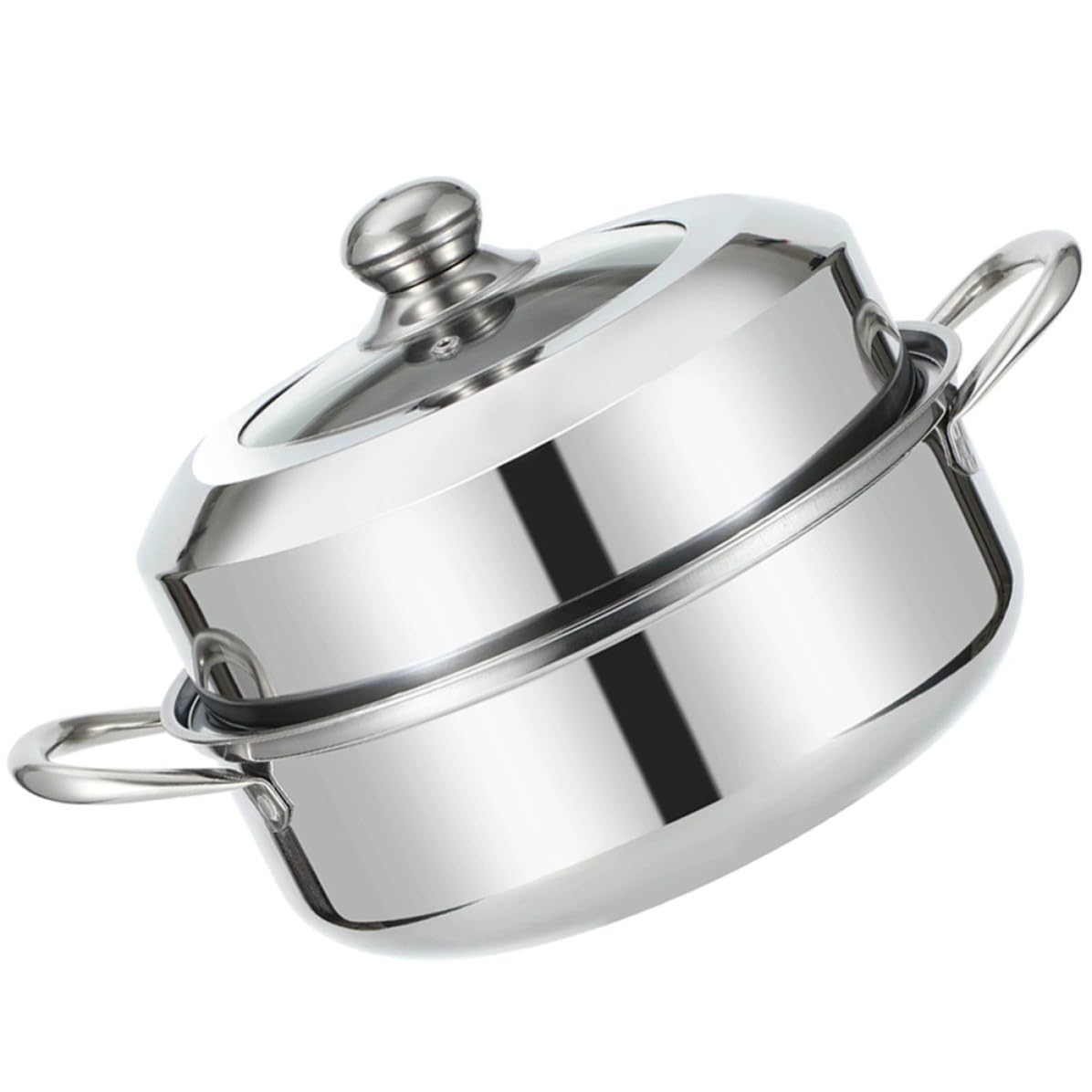 Cuiseur vapeur acier inoxydable double couche pour des repas de famille sains en cuisine maison