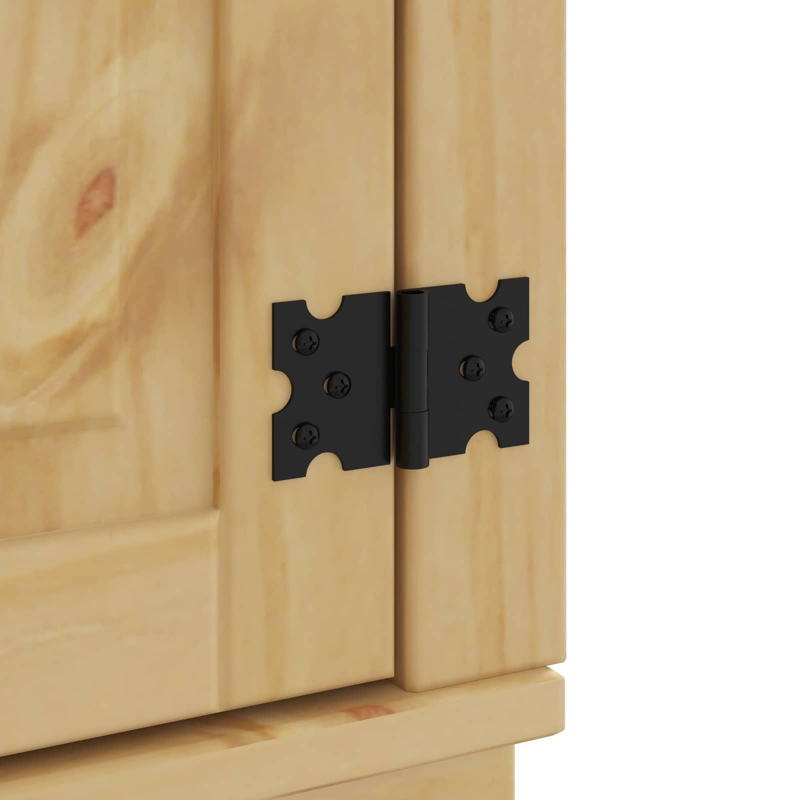vidaXL Armoire avec étagère avec Porte Ski 4 pcs Brun Miel Pin Massif, Meuble Tendance, Buffet rectangulaire, Rangement Moderne, Table d'appoint en pin, Style Contemporain