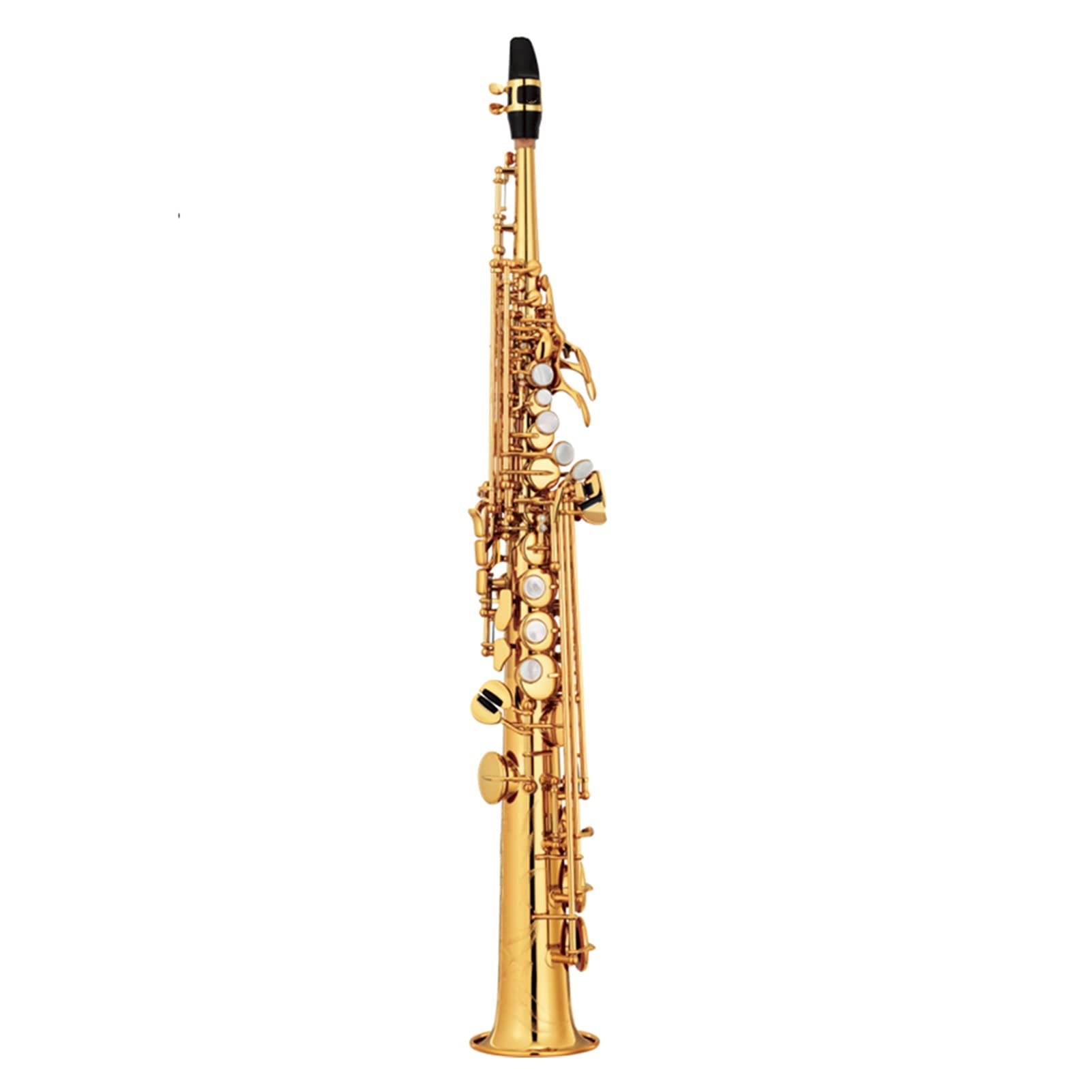 Sax Principianti Kit Ottone Dritto Saxophone SIB SIB Piatto Sassofono Strumento A Fiato Naturale Shell Chiave Intagliare Pattern Strumento a fiato