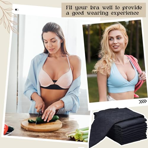 Image of Toulite 10 Pcs Reusable Bra Liners for Sweat, 3 Layer Bra Sweat Pads, Soft Cotton Outer Layer with Polyester Fiber Core