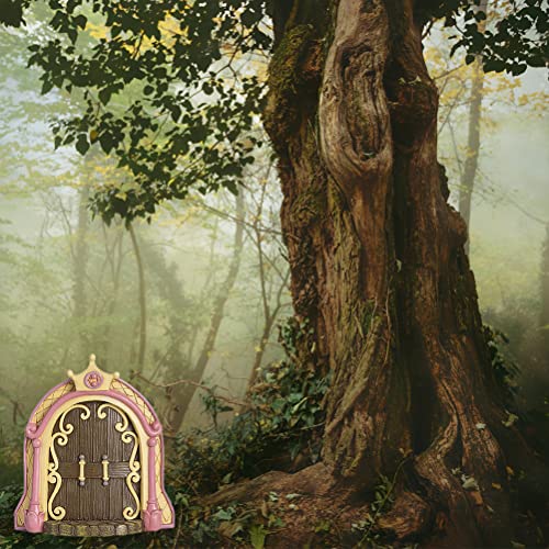 Garden Fairy Door, Miniature Tree Door Decoration for Outdoor Fairy Garden Yard Art Sculpture Decor for Nature Lovers Kids - Image 3