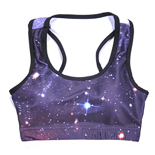 Image of Sister Amy Women's Aerobics Gym Dance Yoga Vest Printed Sports Bra Top Vest