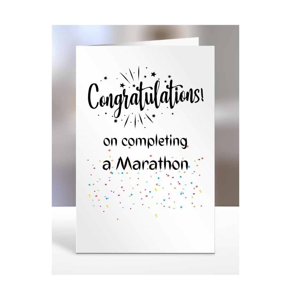 Congratulations on completing a Marathon card, gifts for men, women, friend, son, daughter, brother, sister, colleague, presents for christmas, A5-245_35