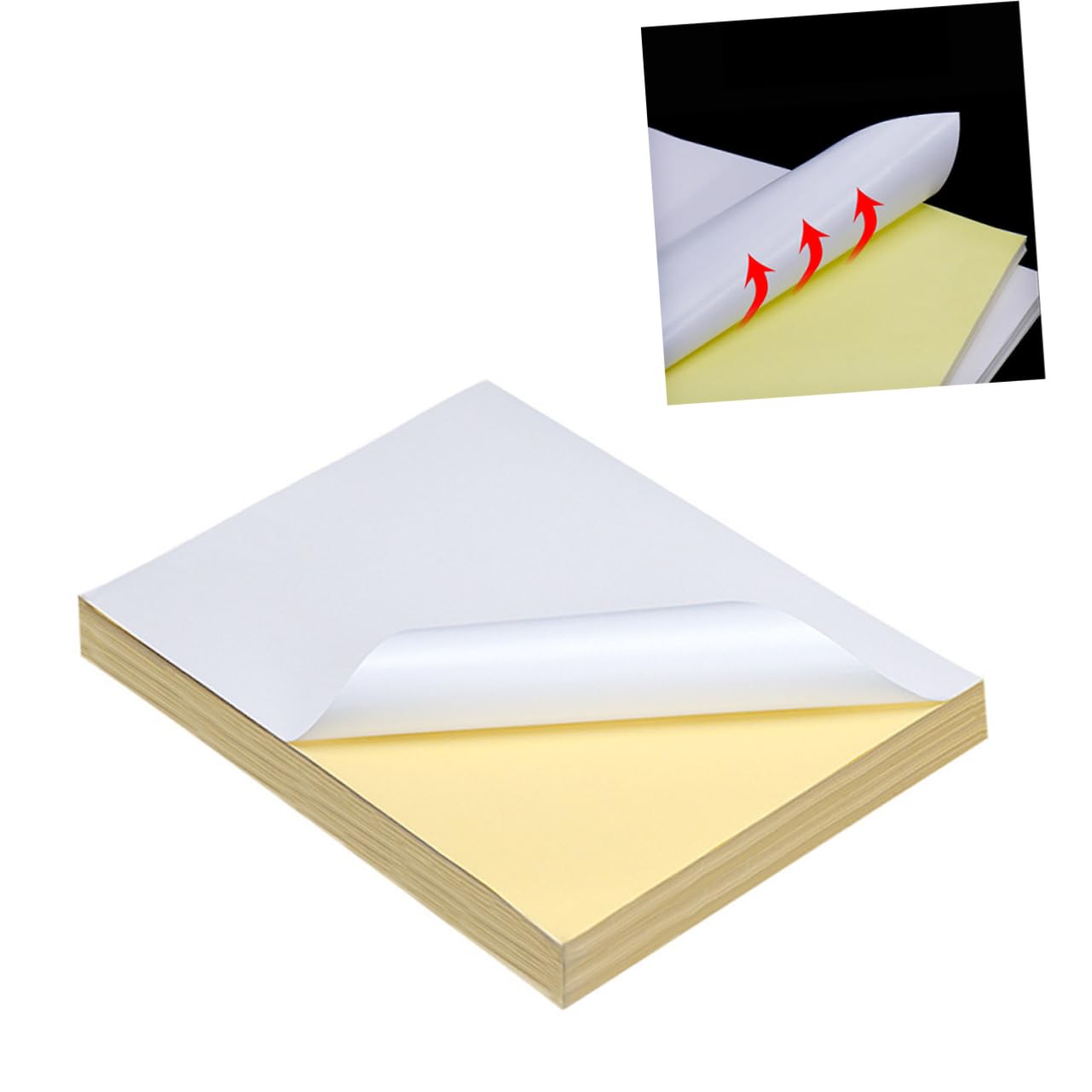 SHINEOFI 100piezas Papel Adhesivo Imprimir Etiqueta Autoadhesivo Para y Escuela Compatible Impresoras De Inyección De Tinta y