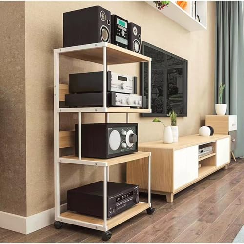Support mobile composants audio robuste armoire multimédia blanche au sol