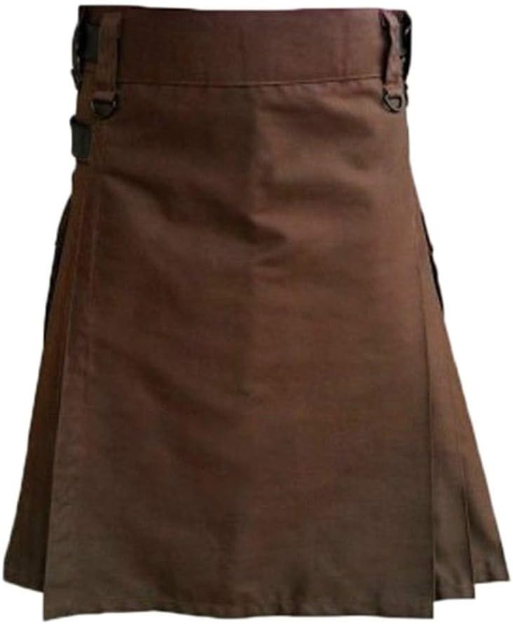 Mens Casual Pants Mens Golf Pants Clothing Pocket Fashion Kendo Skirts Gothic Scottish Vintage Scotland Mens Brown