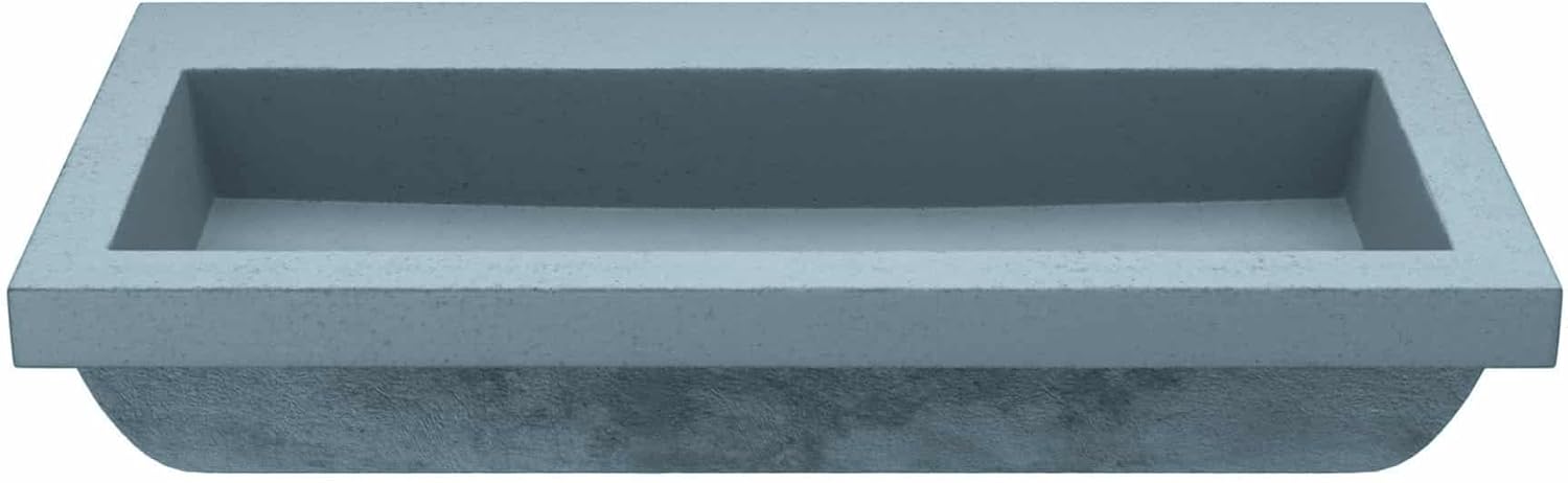 Native Trails NSL3619-SX Native Stone Trough Bathroom Sink, 36" x 19", Slate, No Faucet Hole