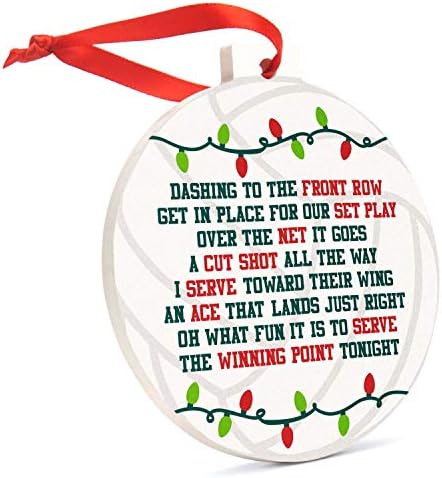ChalkTalkSPORTS Volleyball Round Ceramic Ornament | Jingle All The Way