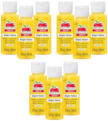 Image of Apple Barrel Acrylic Paint, Bright Yellow (Pack of 9) 2 oz, 20513EA- (Pack of 9)
