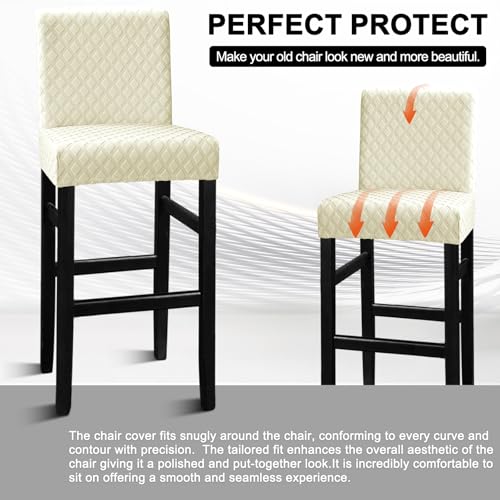 Image of Lellen Bar Stool Covers Jacquard Pattern Bar Stool Chair Covers Bar Chair Covers Barstool Covers Slipcovers Pub Counter Stool Chair Covers Counter Height Stool Seat Covers Barstool Slipcovers
