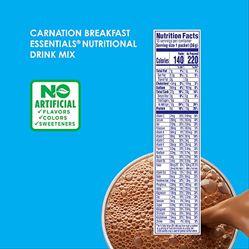 Carnation Breakfast Essentials Powder Drink Mix, Rich Milk Chocolate, 10 Count Box of 1.26 Ounce Packets (Pack of 6) - Thumbnail 4