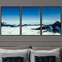 3 Piece Framed Canvas Wall Art Snow Mountain Canvas Prints Home Artwork Decoration for Living Room,Bedroom - 16