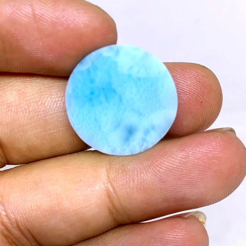 Larimar naturel rond 20mm pour création de bijoux cabochon unique - 5