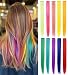 CCW 9PCS Wig Pieces For America Girls and Dolls Clip In/On Colored Hair Extensions(Rainbow Color)