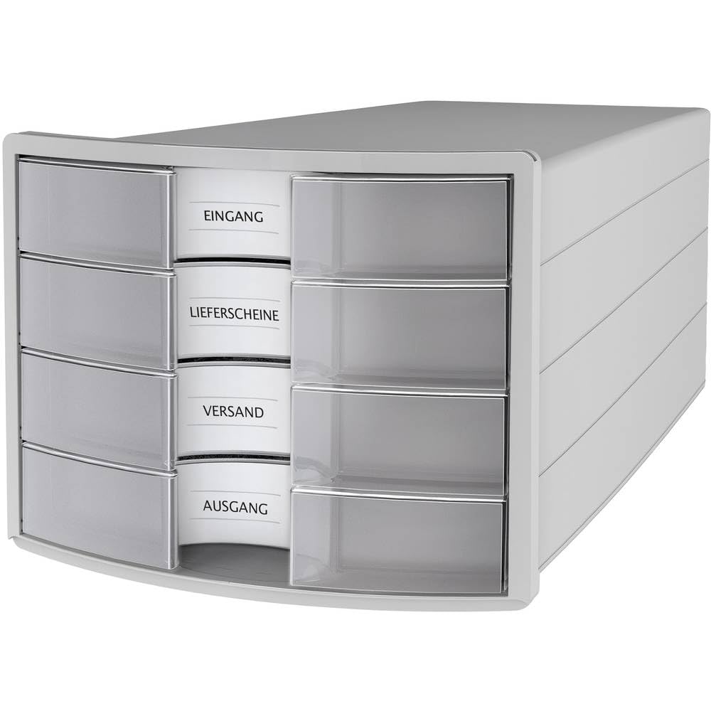HAN 1012-63 Impuls Drawer Box A4/C4 with 4 Closed Drawers Light Grey/Translucent