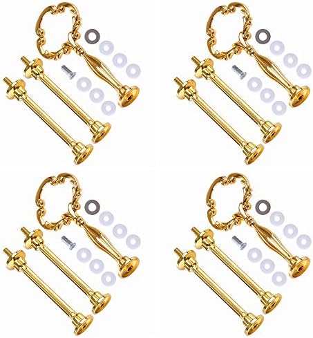 Petforu Updated 3-Tier Serving Stand Kirsite Fruit Plate Cake Stand Replacement Parts (4 Sets 3-Tier Gold)
