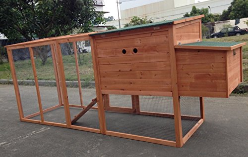 ChickenCoopOutlet Large 95" Deluxe Solid Wood Hen Chicken Cage House Coop Huge with Run Nesting Box