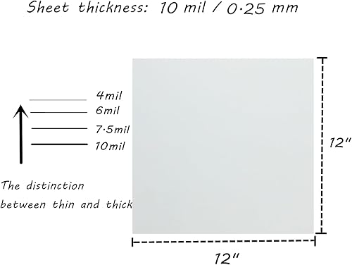 Miniatura 10 de BANLTRE 15 plantillas de material de plantilla en blanco transparente de 4 mil Mylar para papel de corte, hoja transparente de 12 x 12 pulgadas