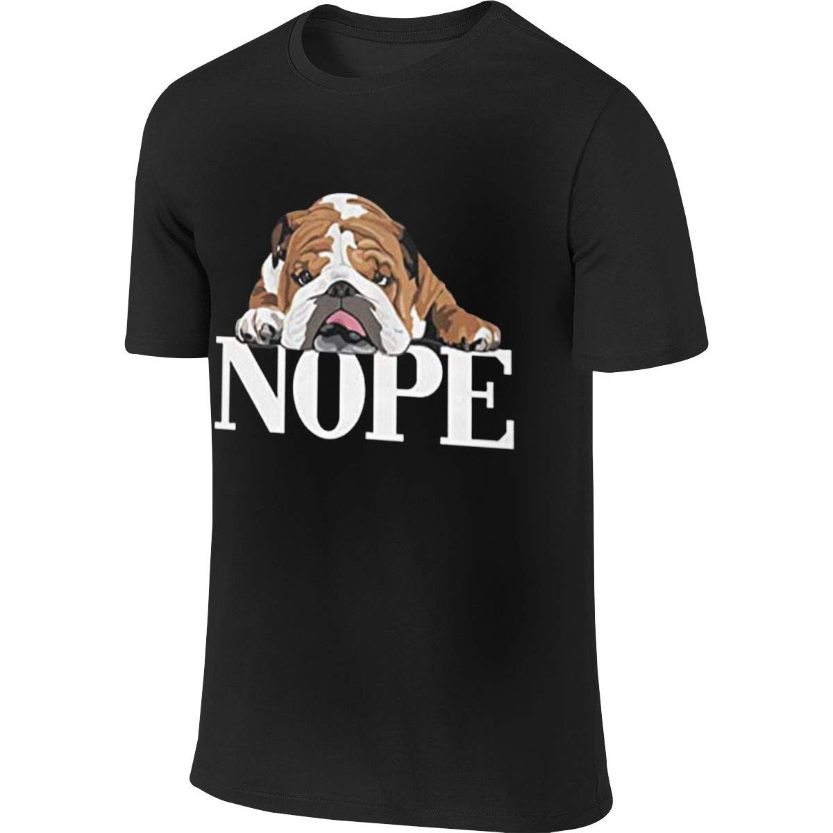 BTVE Nope Lazy English Bulldog Funny Gift Humor Jogging Black T-Shirts