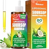 Supplement Liquid Drops, 10 in 1 Soursop Multivitamin Drops with Leaf Extract & Sea Moss, for Cell Support & Regeneration, Immunity, Gut, Zzz, Skin & Antioxidant | 2.8 Fl Oz - 80 Days Supply, 1 Bottle