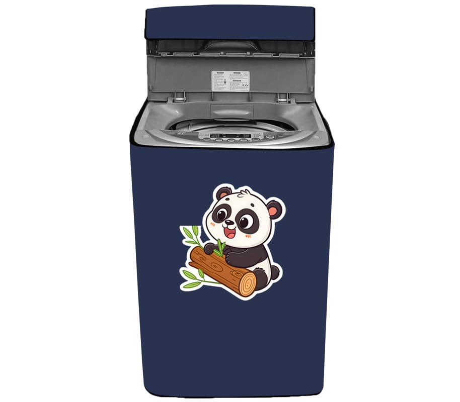 Image of Waterproof Top load washing machine cover Compatible for LG & SAMSUNG 8.5 Kg to 10KG Solid Blue bear playing print