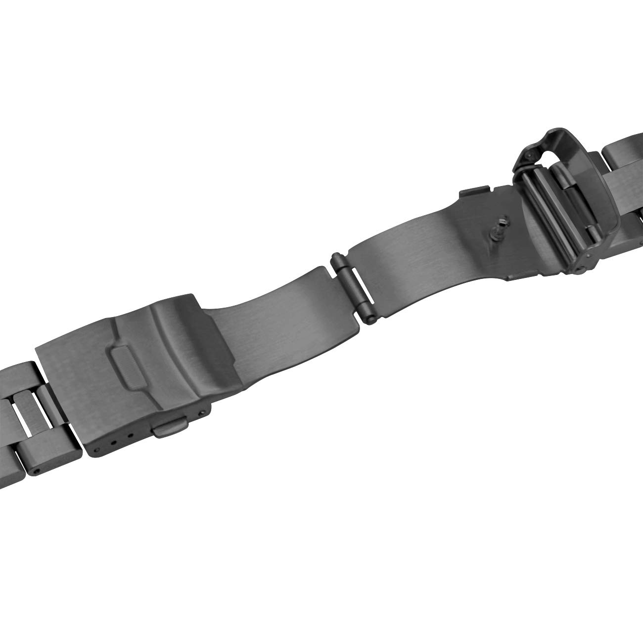 Kegelförmige Edelstahl-Uhrenarmbänder für Männer und Frauen, 22 mm, Metallband, Schnellverschluss-Armband, schwarz