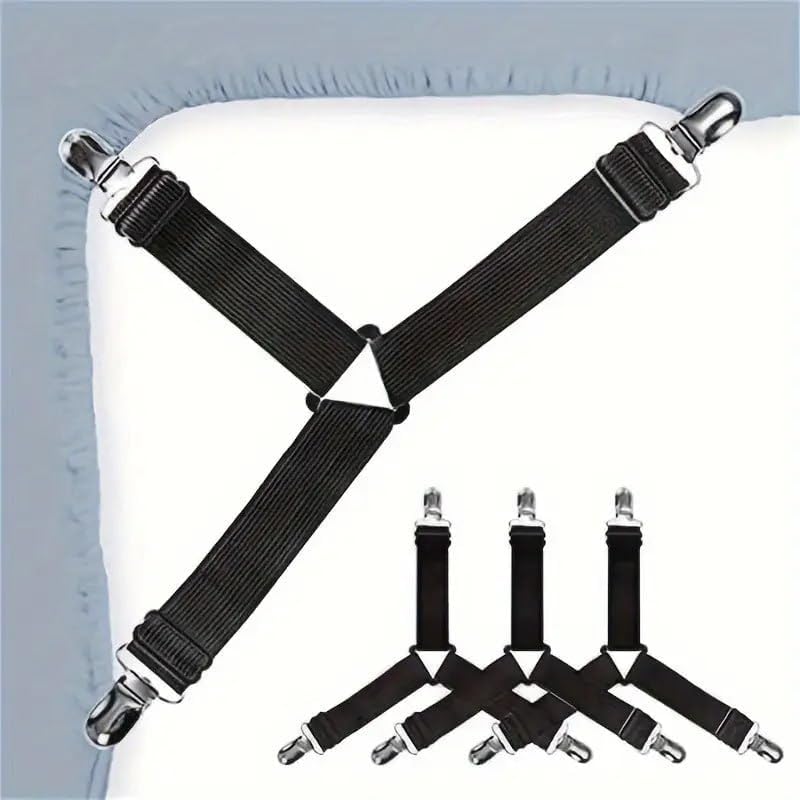 ATETO Bed Sheet Strap | Adjustable Triangle Elastic Suspenders Gripper Holder for Mattress/Sofa/Table Cloth/Cover | Home Decoration Accessories | Prevents Sliding Tool (Pack of 4 PCs,Multicolor)-image-14