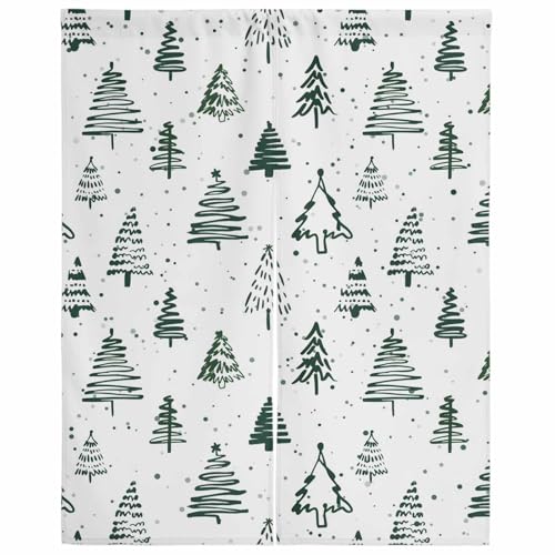 のれん 遮光 おしゃれ 暖簾カーテン 間仕切り 仕切り 目隠し 防寒 防音 厚手 和風 玄関 キッチ リビング 出入り口 グッズ 寝室 春夏秋冬 冬 クリスマスツリー レトロ 芸術 抽象 テクスチャ 幅85x丈90cm