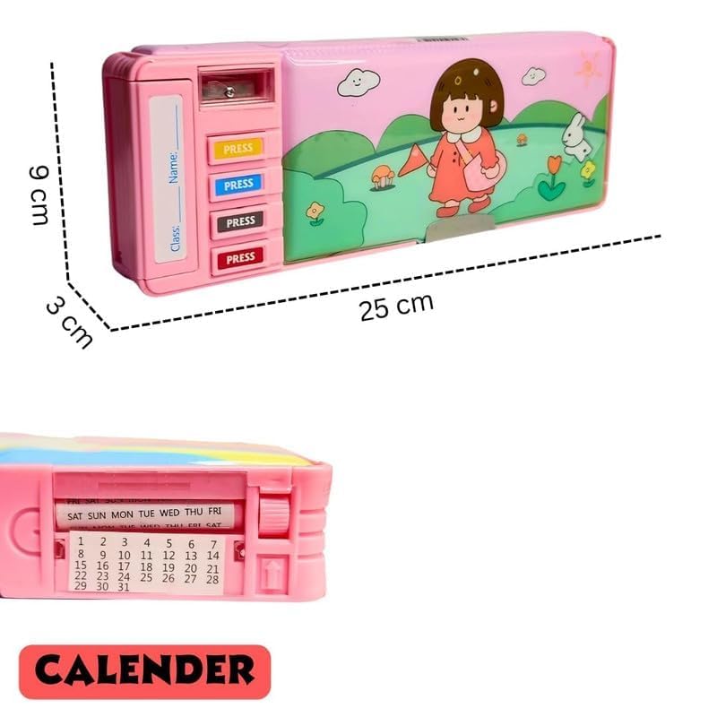 Image of Discover Unicorn Pencil Box for Kids, Magnetic Pencil Case for Girls Pop-Up Cases of Cute Pencil Box Perfect Gifts for Kids & Students Button Pencil Box for Girls for School