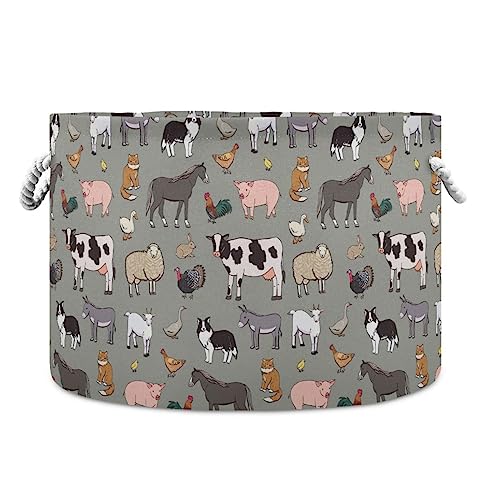 Image of KLL Farm Animals Pattern Collapsable Baskets for Storage Containers Stuff Rv Craft Storage Containers for Toys