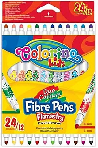 Fibre Pens with Dual Tips Providing Twentyfour Vibrant Colours (Set of 12)