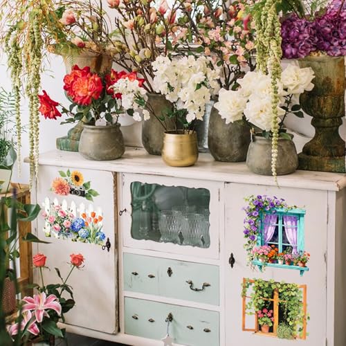 Pegatinas transferencia flores para transformar cómodas de dormitorio y mesas de salón 6