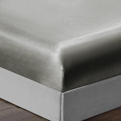 Miniatura 5 de Thmyo Juego de sábanas de satén, juego de sábanas de satén sedoso extra suave con 1 sábana bajera + 1 sábana encimera + 2 fundas de almohada (4