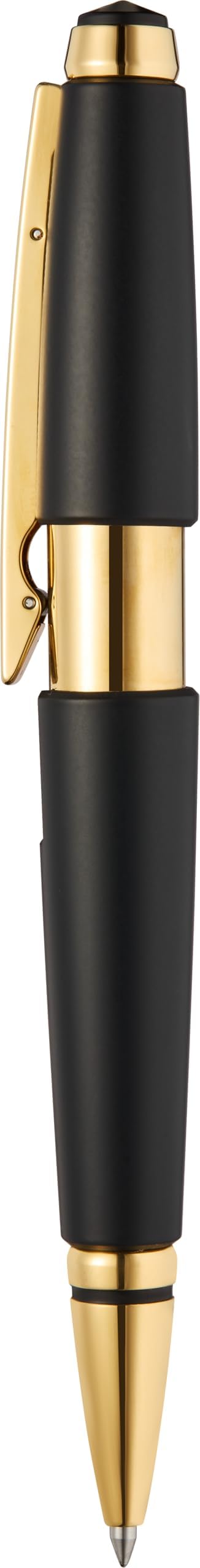 Cross - Bolígrafo roller Edge negro mate con cita PVD dorada