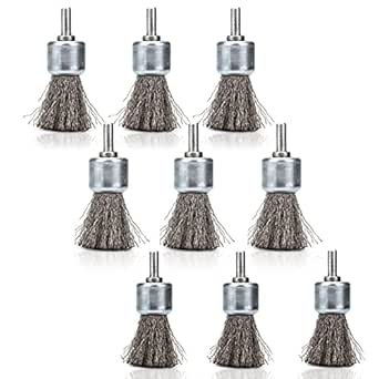 Wire Brush Wheel Cup Brush Set,12 Pack Coarse Crimped 1/4 Inch - View #8