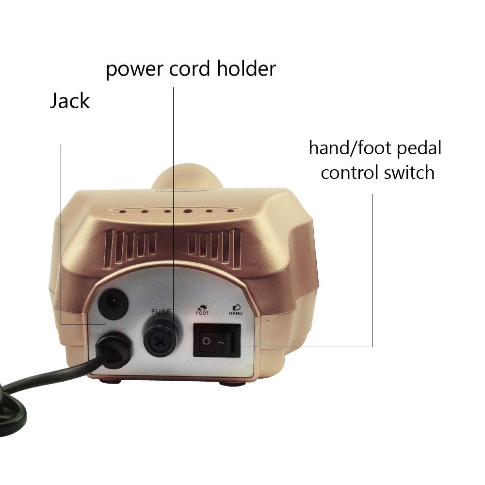 Máquina Perforadora de uñas Máquina de Taladro uñas 3500 0RPM Aparato máquina manicura Profesional para el Kit pedicura Herramienta Archivo eléctrico(White-202)