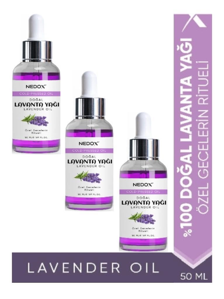 NEDOX Lavanta Yağı 3 ADET%100 Doğal Bitkisel Özel Gecelerin Ritueli Lavender Oil 50 Ml