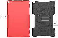 Vista 7 de Funda para Kindle Fire HD 10 2019 2017, funda resistente con función atril para tableta Yaxa Fire HD 10 de 9ª 7ª generación (azul)