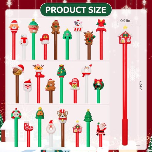LiYiQ 50 bolígrafos gel negro diseño navideño divertido miniatura 2