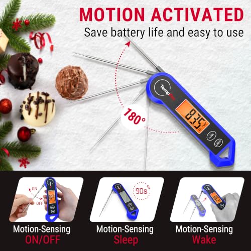 Image of TempPro TP19H Digital Meat Thermometer for Cooking, 1 Sec Instant Read Food Thermometer with Motion-Sensing Wake for BBQ Grill Oil Fry Candy for Fathers Day Gift for Dad Men (Previously ThermoPro)