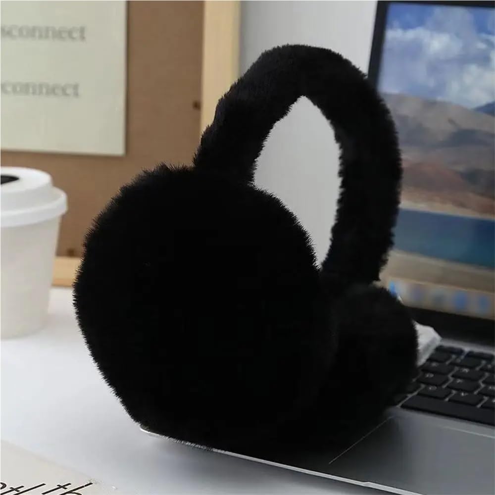 Soft Plush Ear Warmer Winter Warm Earmuffs for Women Men Fashion Solid Color Earflap Outdoor Cold Protection Ear-Muffs Earflap(Chrome)