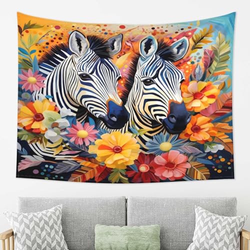 Jeté de pique-nique zèbre et grande décoration murale pour salon
