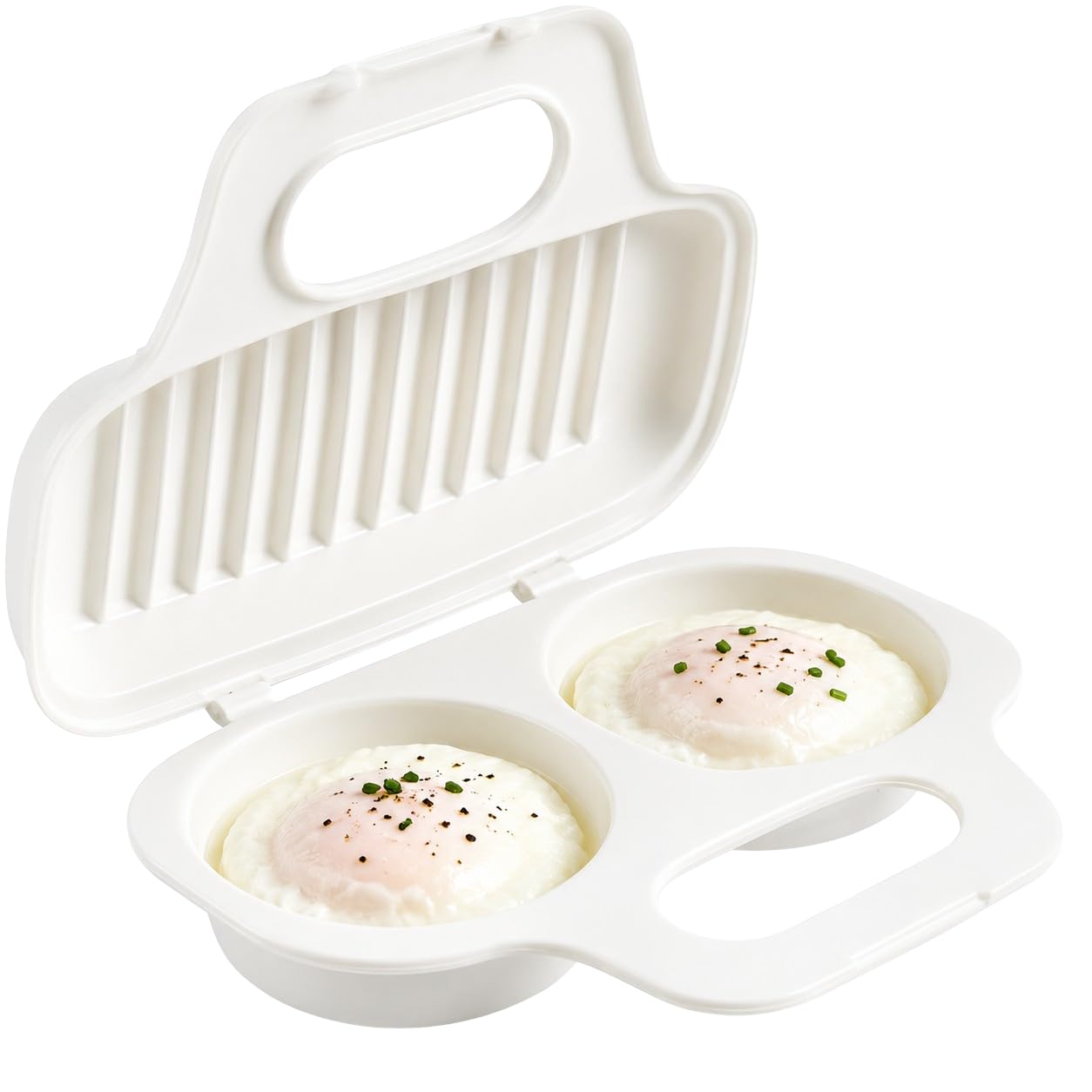 Escalfador de huevos para microondas sin BPA para hacer huevos poché perfectos